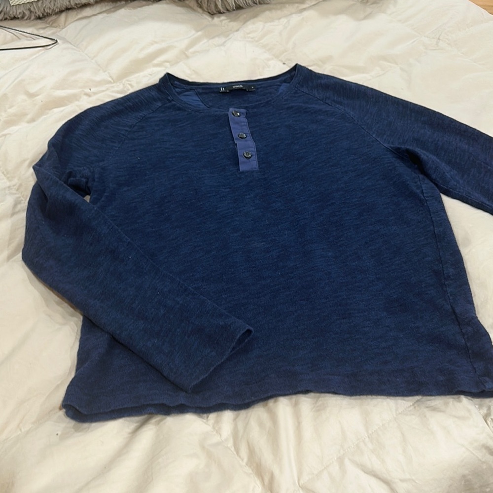 Vince small Henley tee navy size small